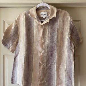 Corridor Men's Sunset Stripe Short Sleeve  Camp Violet Shirt Sz M.  NWT. Box8
